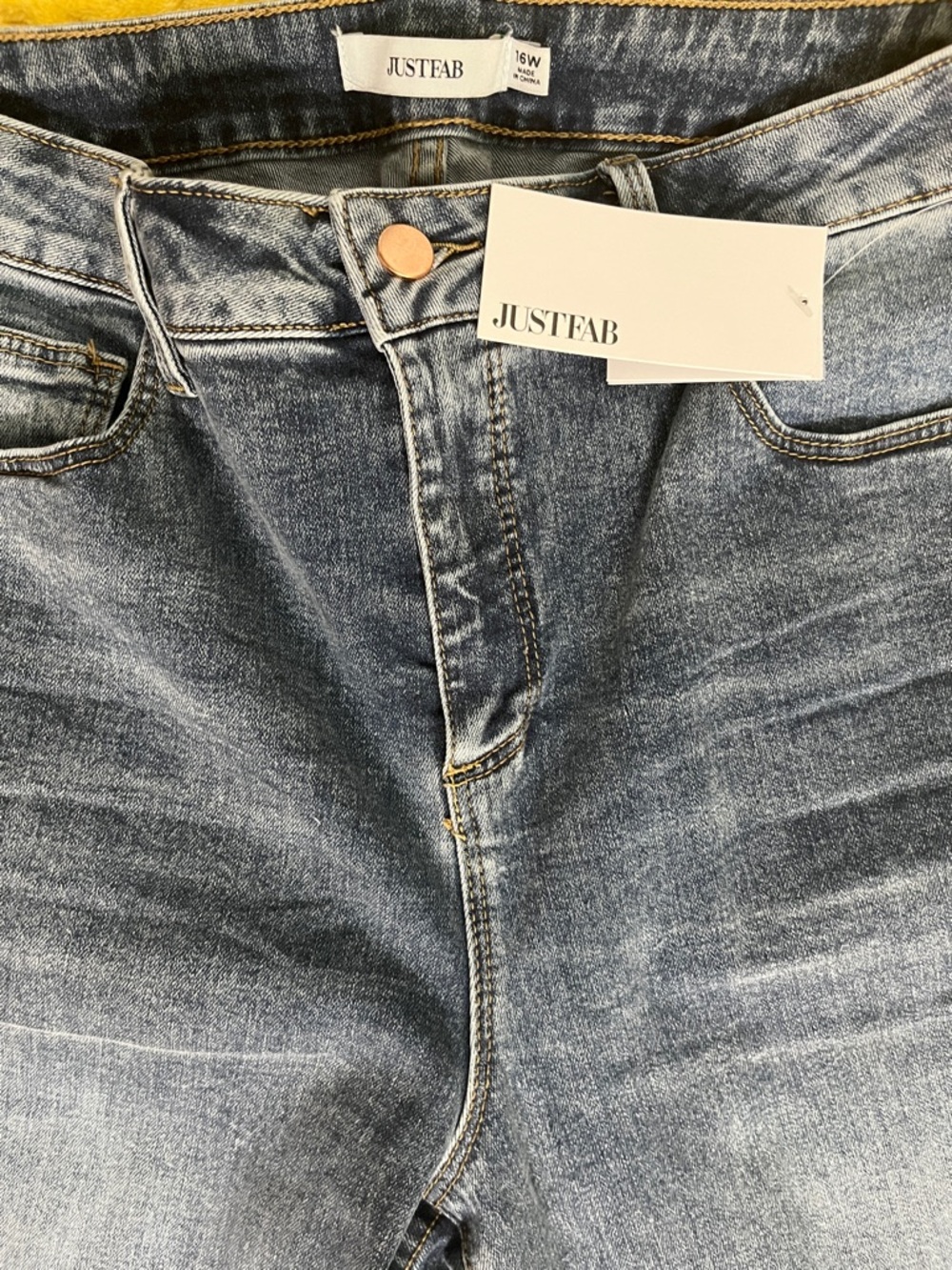 JustFab Dark Blue Straight-Leg Jeans - Picture 2 of 3